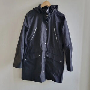 Ladies Black  Lightweight Spring Jacket With Detachable Hood